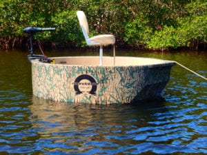 Front view of the woodsman hunting boat