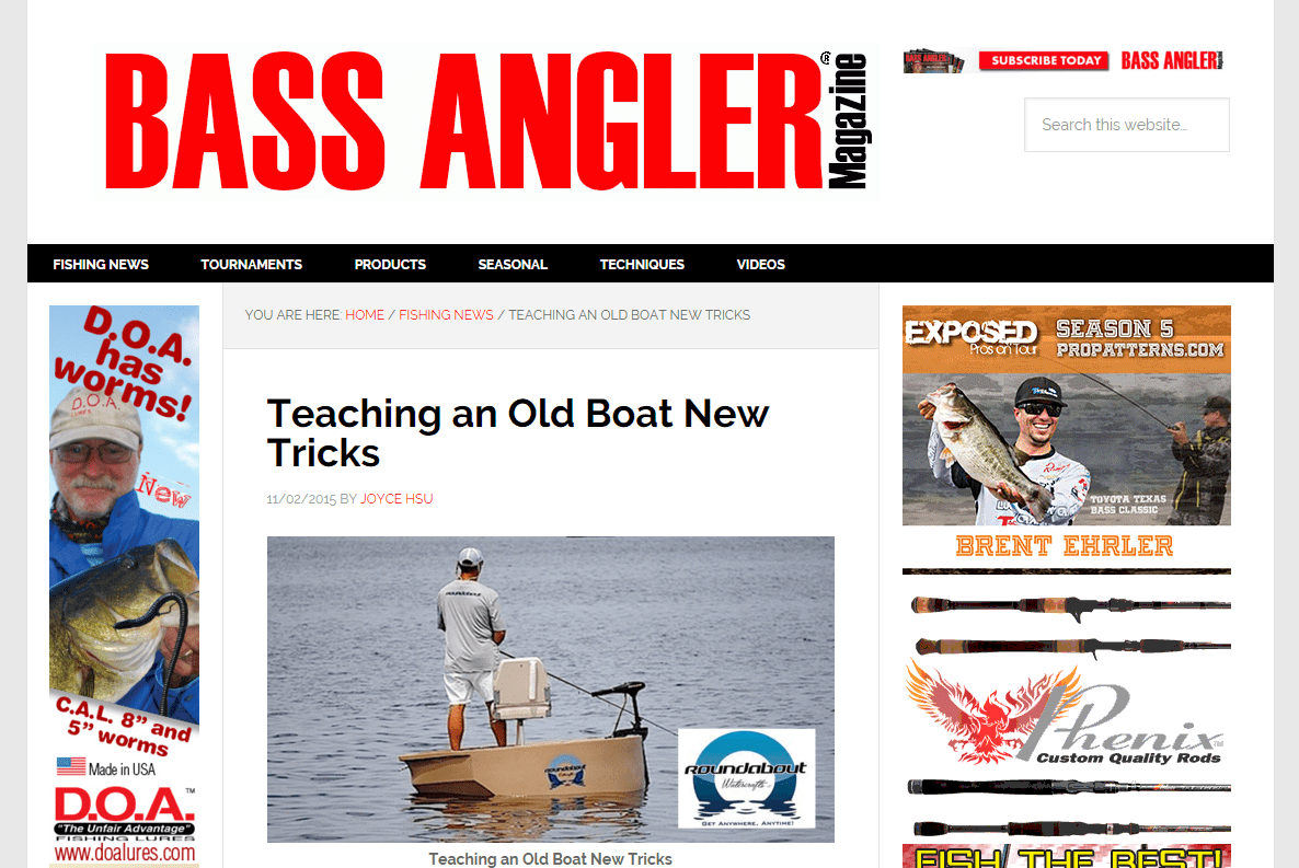 Teaching An Old Boat New Tricks Bass Angler Magazine screenshot of website