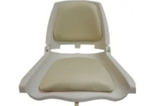 This is the product view of the white round boat seat.