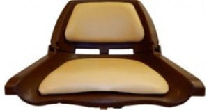 This is the product view of the tan and brown round boat seat.
