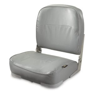 This is a round boat seat in a grey color