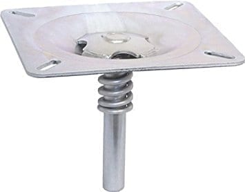 Product view of the round boat seat swivel mount.