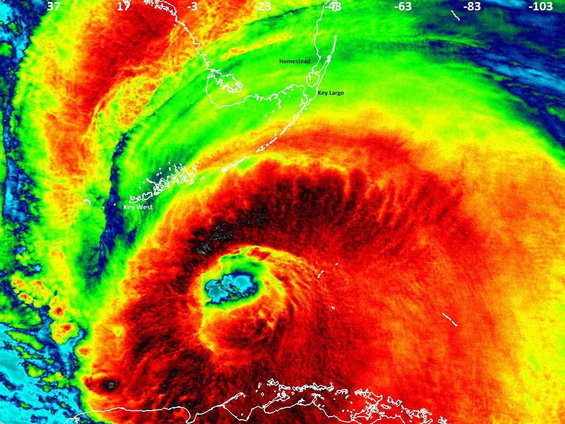 Hurricane Irma Radar picture during landing in Florida